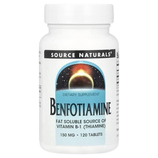 Основное фото товара Benfotiamine 150 mg Основное фото товара Source Naturals, Бенфотиамин, Benfotiamine 150 mg, 120 таблеток