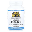 Фото товара Natural Factors, Витамины D3 + K2, Vitamin D3 & K2, 120 капсу