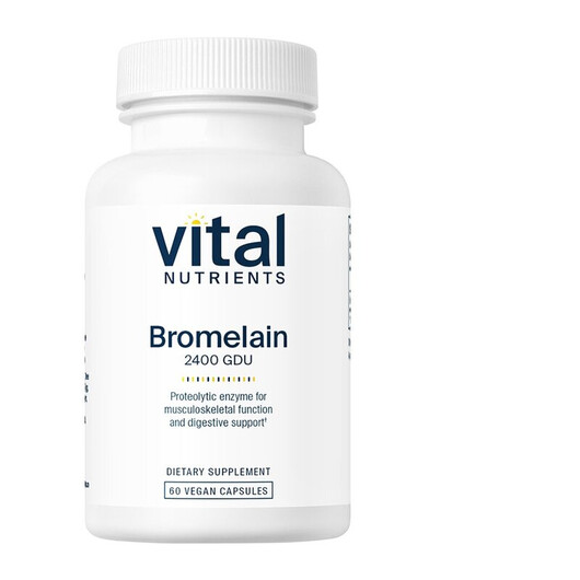 Основное фото товара Vital Nutrients, Бромелайн, Bromelain 2400 gdu 375 mg, 60 капсул