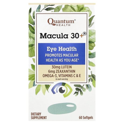 Основне фото товару Macula 30+ Eye Health Основне фото товару Macula 30+ Eye Health 60, Підтримка здоров'я зору, 60 капсул