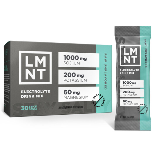 Основное фото товара Электролиты, LMNT Zero Sugar Electrolytes Raw Unflavored Salt, 30