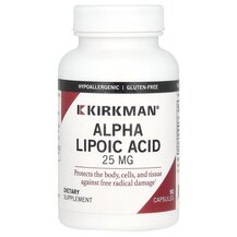 Альфа-ліпоєва Alpha Lipoic Acid 25 mg Kirkman 90 капсул