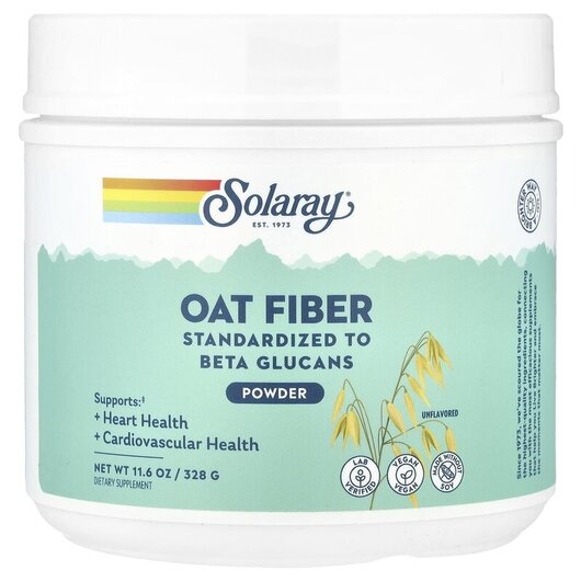 Основное фото товара Solaray, Конфеты с клетчаткой, Oat Fiber Powder Unflavored, 328 г
