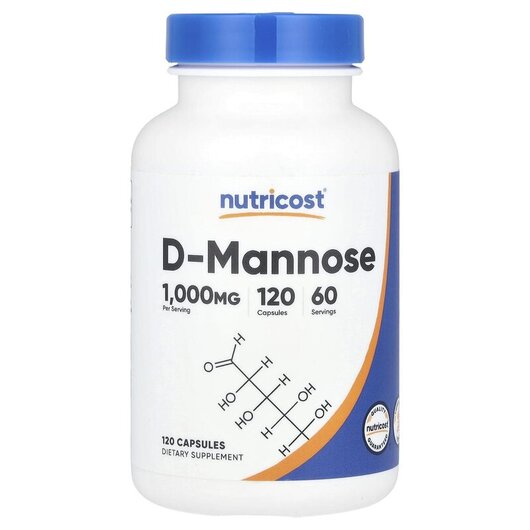 Основное фото товара Nutricost, Д-манноза, D-Mannose 1000 mg, 120 капсул