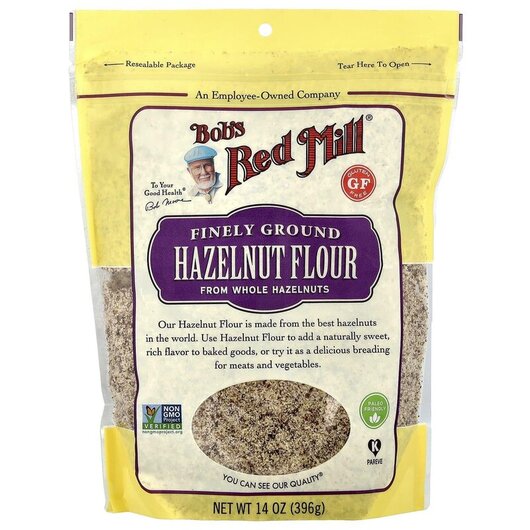 Основне фото товару Finely Ground Hazelnut Flour Gluten Free, Борошно, 396 г