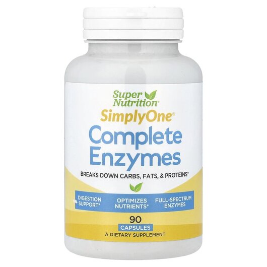 Основное фото товара Super Nutrition, Ферменты, Simply One Complete Enzymes, 90 капсул