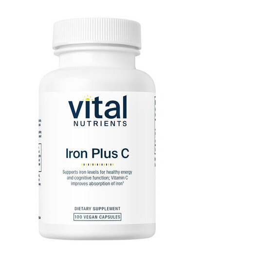 Основное фото товара Vital Nutrients, Железо, Iron Plus C 20 mg / 200 mg, 100 капсул