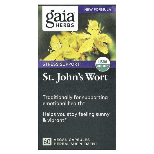 Основное фото товара Gaia Herbs, Зверобой, St. John's Wort, 60 капсул