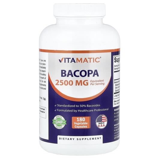 Основне фото товару Vitamatic, Bacopa, Бакопа Моньє, 180 капсул