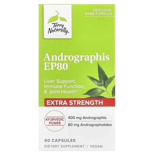 Основное фото товара Андрографис, Andrographis EP80 Extra Strength, 60 капсул