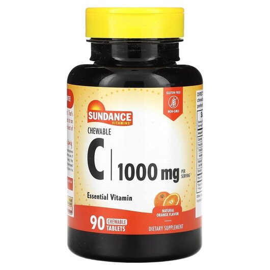 Основне фото товару Chewable C Natural Orange 500 mg, Вітамін C, 90 таблеток