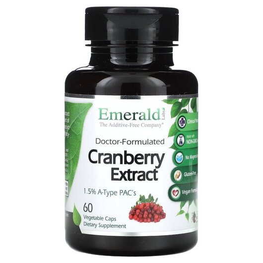 Основное фото товара Emerald, Клюква, Cranberry Extract, 60 капсул
