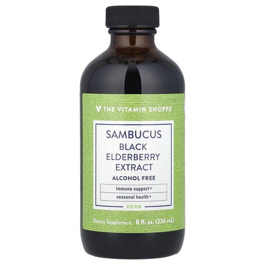 Основное фото товара Черная Бузина, Sambucus Black Elderberry Extract Alcohol Free, 23