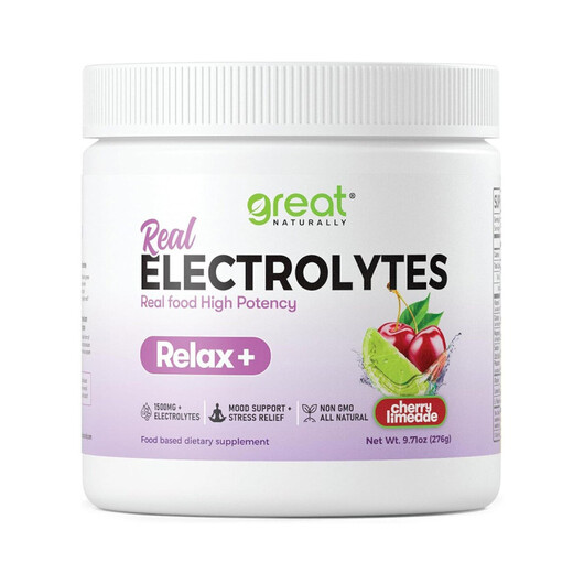 Основне фото товару Real Electrolytes Relax+ Powder Cherry Limeade Flavor Основне фото товару Real Electrolytes Relax+ Powder Cherry Limeade Flavor, Електроліт