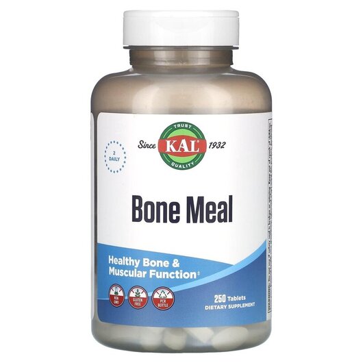 Основне фото товару KAL, Bone Meal, Зміцнення кісток, 250 таблеток