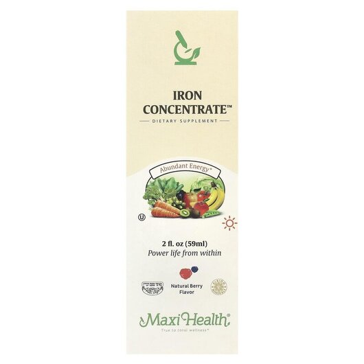 Основное фото товара Iron Concentrate Natural Berry Основное фото товара Maxi Health, Железо, Iron Concentrate Natural Berry, 59 мл