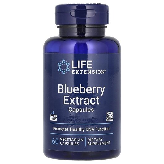 Основне фото товару Life Extension, Blueberry Extract Capsules, Лохина, 60 капсул