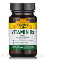 Вітамін D3 Vitamin D3 2500 IU Country Life 60 капсул Вітамін D3 Vitamin D3 2500 IU Country Life 60 капсул