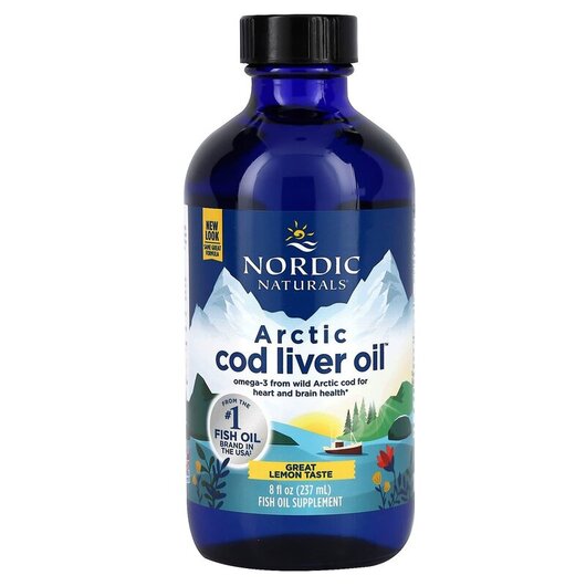 Основное фото товара Масло печени трески, Arctic Cod Liver Oil Lemon, 237 мл
