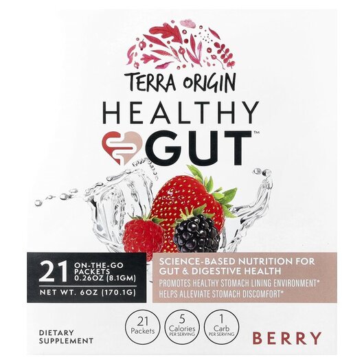 Основное фото товара Healthy Gut Berry Основное фото товара Terra Origin, Поддержка кишечника, Healthy Gut Berry, 21 шт
