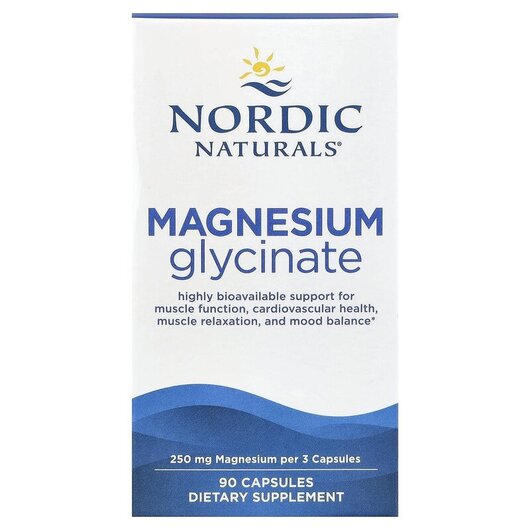 Основное фото товара Nordic Naturals, Магний Глицинат, Magnesium Glycinate, 90 капсул