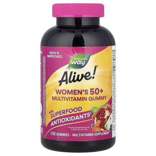 Основное фото товара Alive! Women's 50+ Gummy Vitamins Fruit Flavors Основное фото товара Жевательные витамины для женщин, Alive! Women's 50+ Gummy, 1