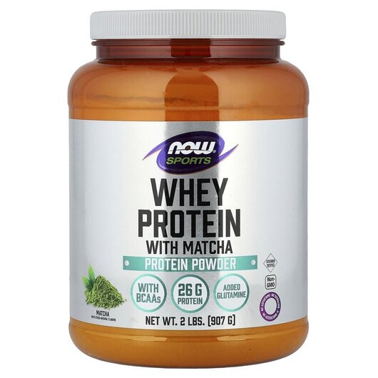 Основне фото товару NOW Foods, Sports Whey Protein Powder Matcha, Протеїн Ізолят, 907