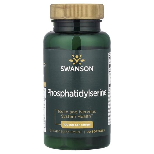 Основне фото товару Swanson, Phosphatidylserine 100 mg, Фосфатидилсерин, 90 капсул