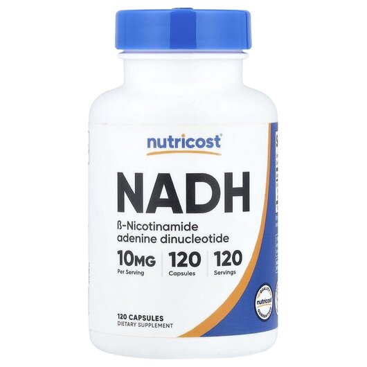 Основне фото товару Nutricost, NADH 10 mg, НАДН, 120 капсул