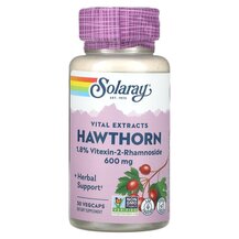 Vital Extracts Hawthorn 600 mg Боярышник Solaray 30 капсул Vital Extracts Hawthorn 600 mg Боярышник Solaray 30 капсул