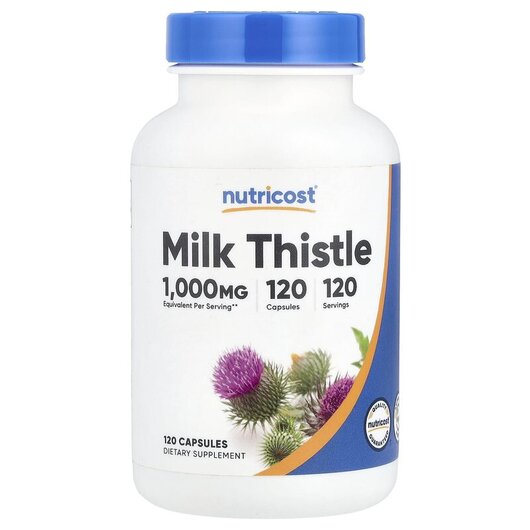 Основное фото товара Milk Thistle 1000 mg Основное фото товара Nutricost, Расторопша, Milk Thistle 1000 mg, 120 капсул