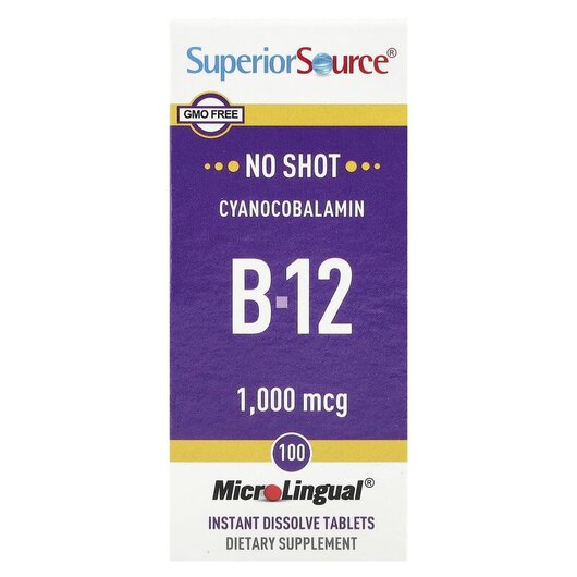 Основне фото товару MicroLingual Cyanocobalamin B12 1000 mcg, Ціанокобаламін B12, 100