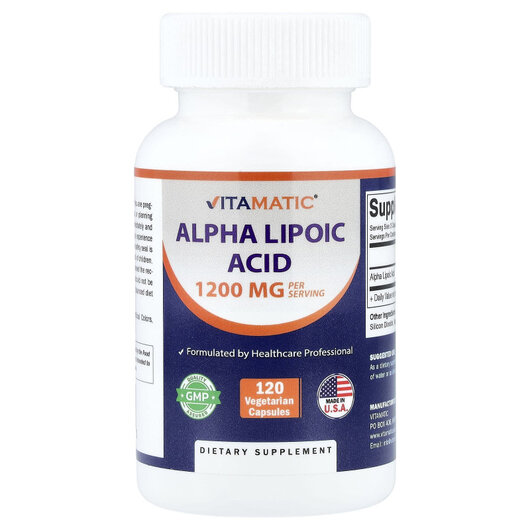 Основне фото товару Alpha Lipoic Acid, 600 mg Основне фото товару Alpha Lipoic Acid, 600 mg, Альфа-ліпоєва кислота, 120 капсул