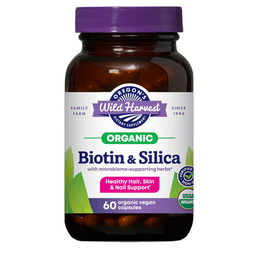 Основное фото товара Organic Biotin & Silica Основное фото товара Витамин B7 Биотин, Organic Biotin & Silica, 60 капсул
