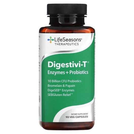 Основное фото товара Digestivi-T Enzymes + Probiotics Основное фото товара LifeSeasons, Пробиотики, Digestivi-T Enzymes + Probiotics, 90 кап