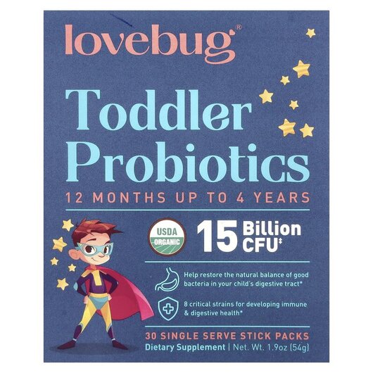 Основное фото товара Toddler Probiotics Tiny Tummies Daily Probiotic + Prebiotic, Проб