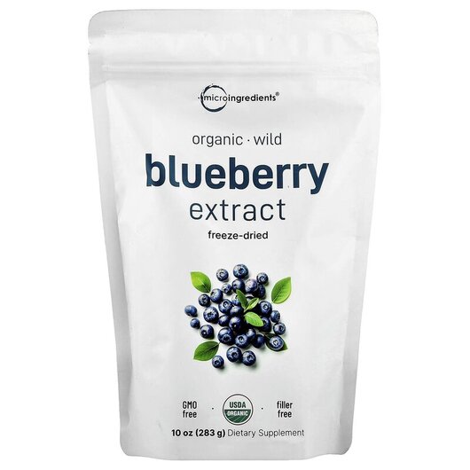Основное фото товара Голубика, Organic Freeze-Dried Blueberry Extract, 283 г