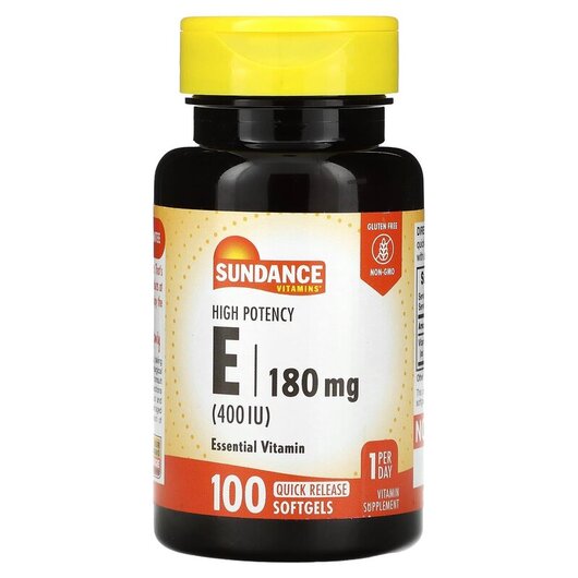 Основное фото товара High Potency Vitamin E 180 mg 400 IU Основное фото товара Витамин E Токоферолы, High Potency Vitamin E 180 mg 400 IU, 100 к
