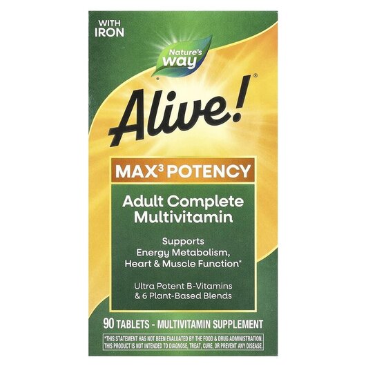 Основное фото товара Nature's Way, Мультивитамины, Max3 Potency, 90 таблеток