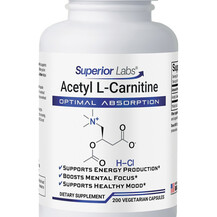 L-Карнітин Acetyl L-Carnitine Superior Labs 200 капсул