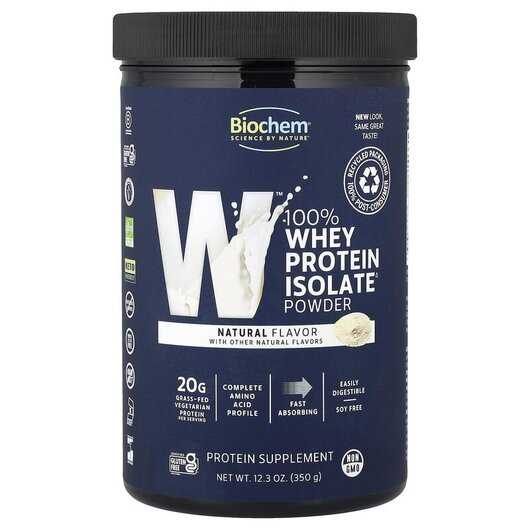 Основное фото товара Biochem, Протеин, 100% Whey Isolate Protein Natural Flavor, 350 г