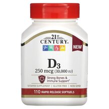 Vitamin D3 250 mcg 10000 IU Витамин D3 21st Century Vitamin D3 250 mcg 10000 IU Витамин D3 21st Century