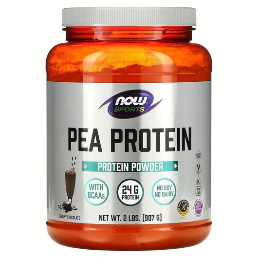 Основное фото товара Sports Pea Protein Creamy Chocolate Основное фото товара NOW Foods, Гороховый Протеин, Pea Protein Chocolate, 907 г