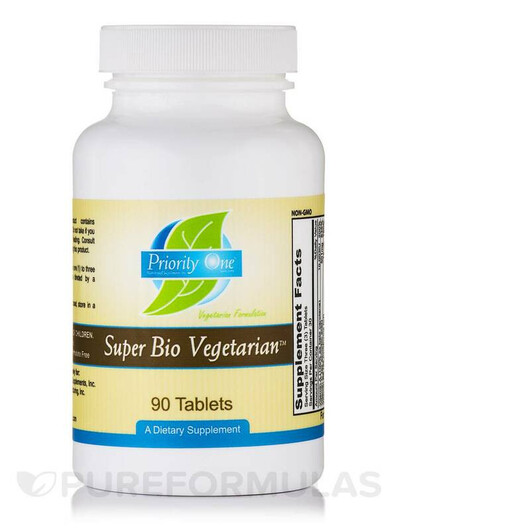 Основне фото товару Priority One, Super Bio Vegetarian, Підтримка імунітету, 90 табле