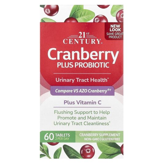 Основне фото товару Cranberry Plus Probiotic Основне фото товару Cranberry Plus Probiotic, Журавлина з пробіотиками, 60 таблеток