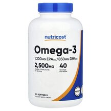 Omega-3 833 mg Омега 3 Nutricost 120 капсул Omega-3 833 mg Омега 3 Nutricost 120 капсул