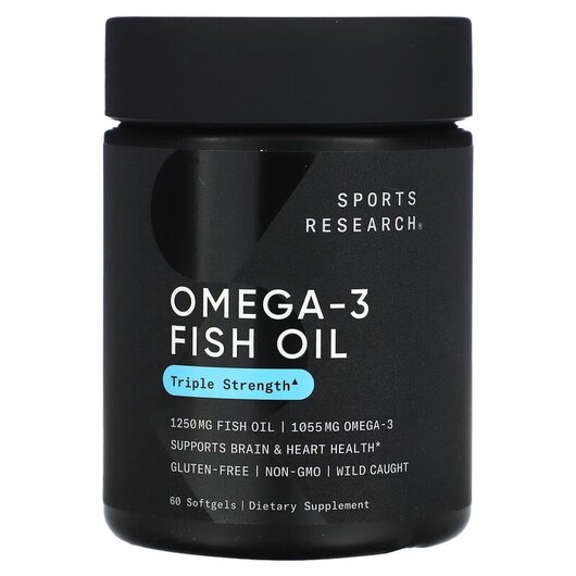 Основне фото товару Omega-3 Fish Oil Triple Strength 1250mg, Омега 3, 60 капсул