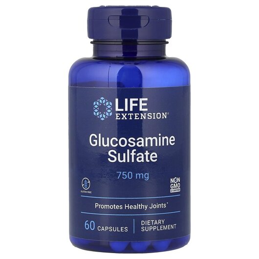 Основне фото товару Glucosamine Sulfate 750 mg Основне фото товару Glucosamine Sulfate 750 mg, Глюкозамін Сульфат, 60 капсул