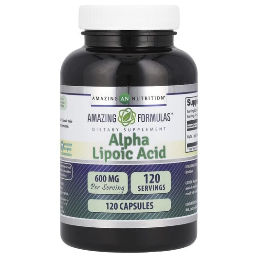 Основное фото товара Альфа-липоевая, Alpha Lipoic Acid 600 mg, 120 капсул