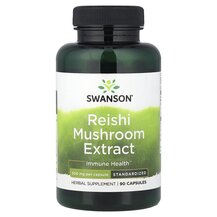 Reishi Mushroom Extract Standardized 500 mg Грибы Swanson